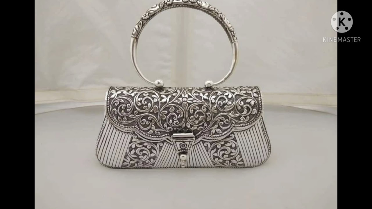 silver antique purse | Silver clutch purse, Silver purses, Beaded bags